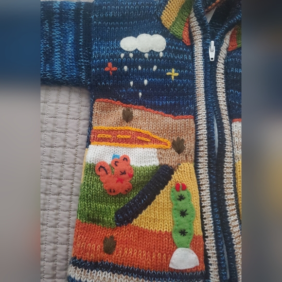 Native Creation Peruvian Wool Kids Cardigan. - Picture 6 of 14